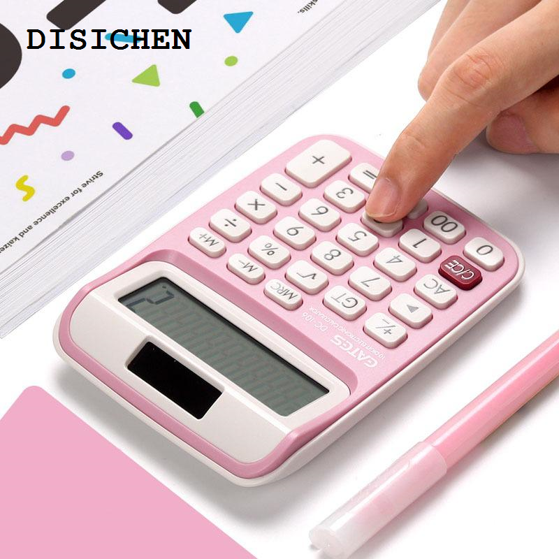 DISICHEN Luxury Calculator Trumpet Mini Small calculator Girl Cute Pink Student Comtable Portable Student White Calculator Office Supplies Solar