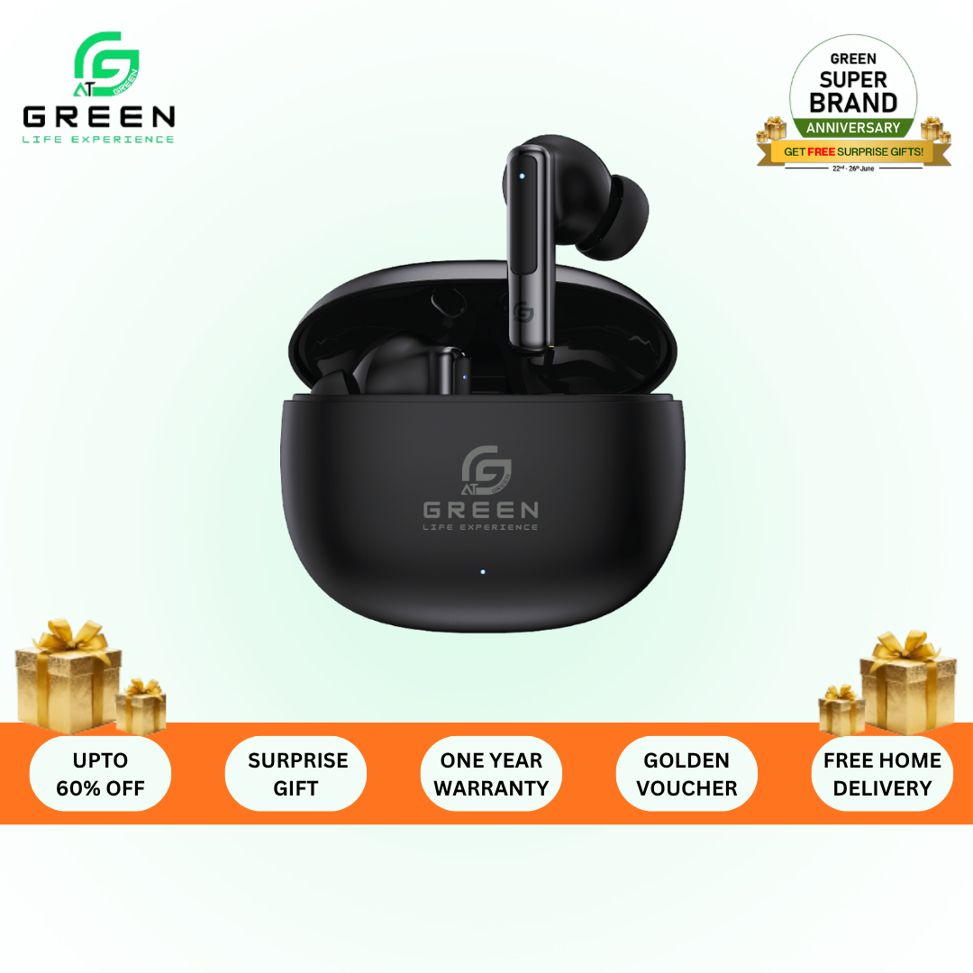 Green Buds Pro ANC (UP to 30 dB) Earbuds | 45 Hours | Quad Mic | App Support | BT Version 5.4 | 45ms Low Latency| IPX5 Water Resistance | ASAP Fast Charging | 13mm Driver For Deep Bass Wireless Earbuds | Type-c Charging - image 1