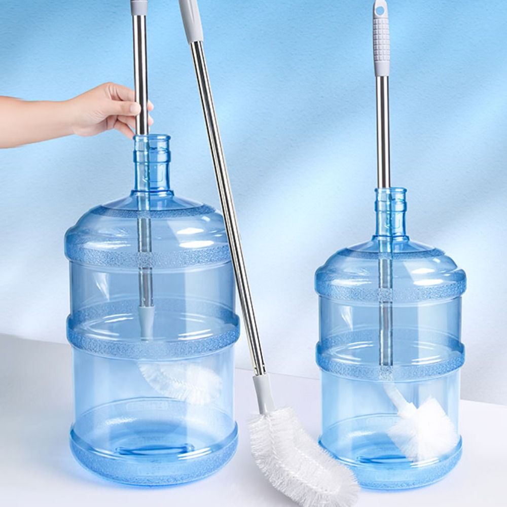 Brush Cup Scrubber Scratch-Free Bucket Brush Stainless-Steel Gray Water Bottle Cleaner Brush Deep Clean Long Handle Washing Bottle Brush Water Bottle