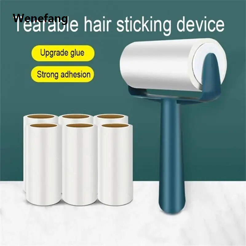 Wenefang transparent bag Hot sell Roll Paper Sticky Roller Dust Wiper Pet Hair Clothes Carpet Tousle Remover Portable Replaceable Cleaning Lint Rollers