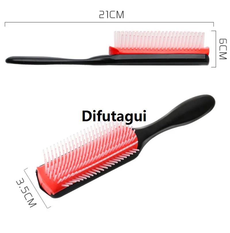 Difutagui 4c Wet Haircut Massage Scalp Hairbrush Styling Untangling Row Portable 4 Colors 9 Denman Brush Ladies Salon Straight Curl Comb