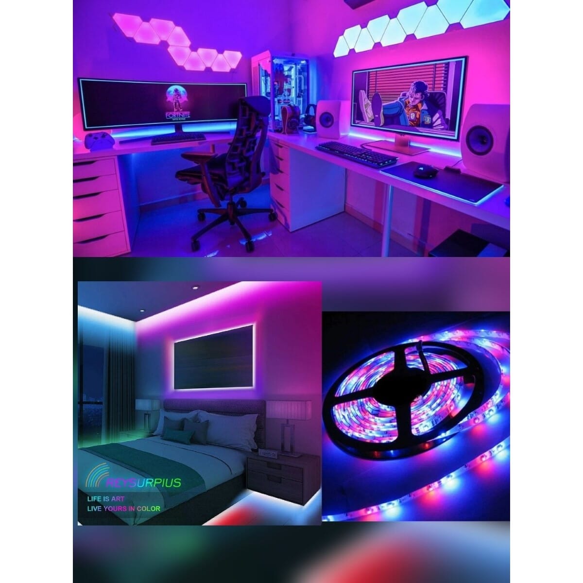 Smd 5M Strip Multicolored Led Strip Lights Usb Powered With Remote