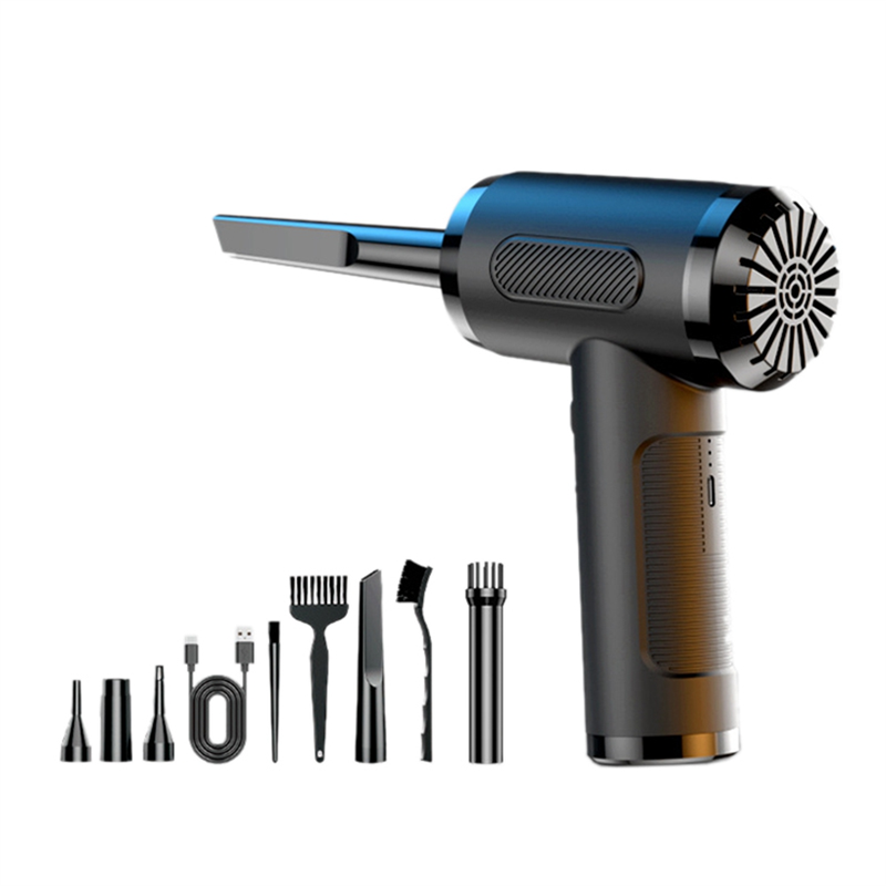 Compressed Air Duster for Cleaning, Rechargeable Portable Cleaning Kit, 3 Speeds Small Electric Cordless Air Blower Black
