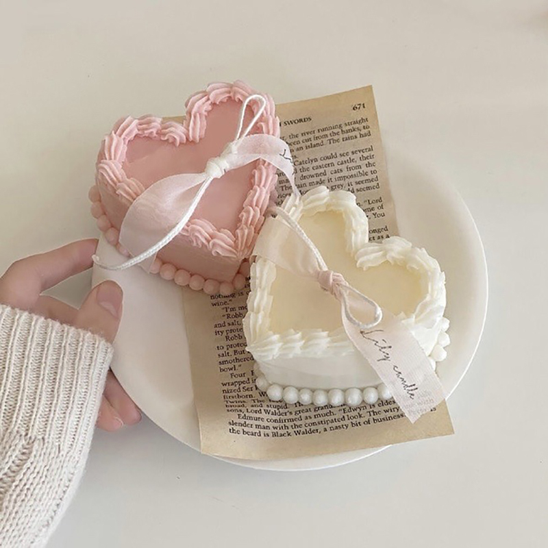 Love Heart Shape Cake Candle Mold Fondant Cake Aromatherapy Candle Making Mould Wodde