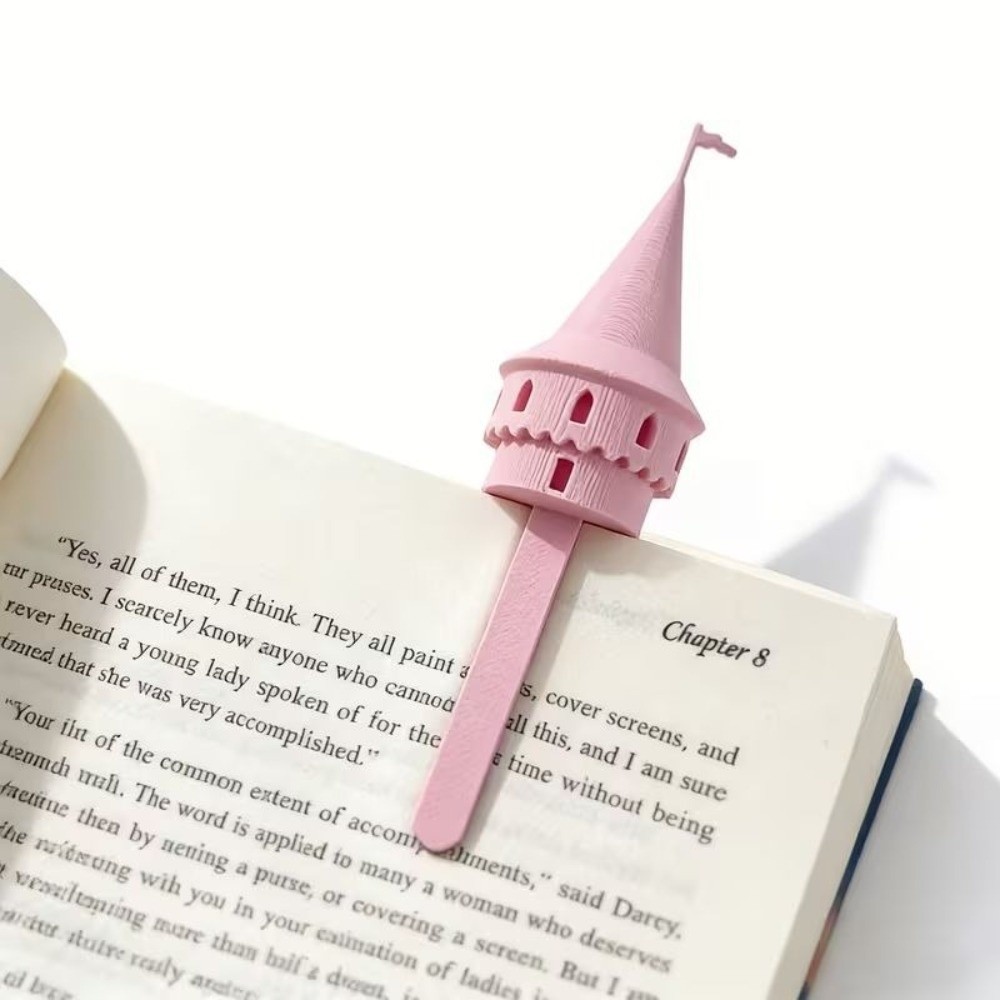 Cute 3D Printing Magic Castle Spire Bookmark Book Accessories Portable Creative Bookmark Desktop Ornaments Novel Reading Accessories Gifts