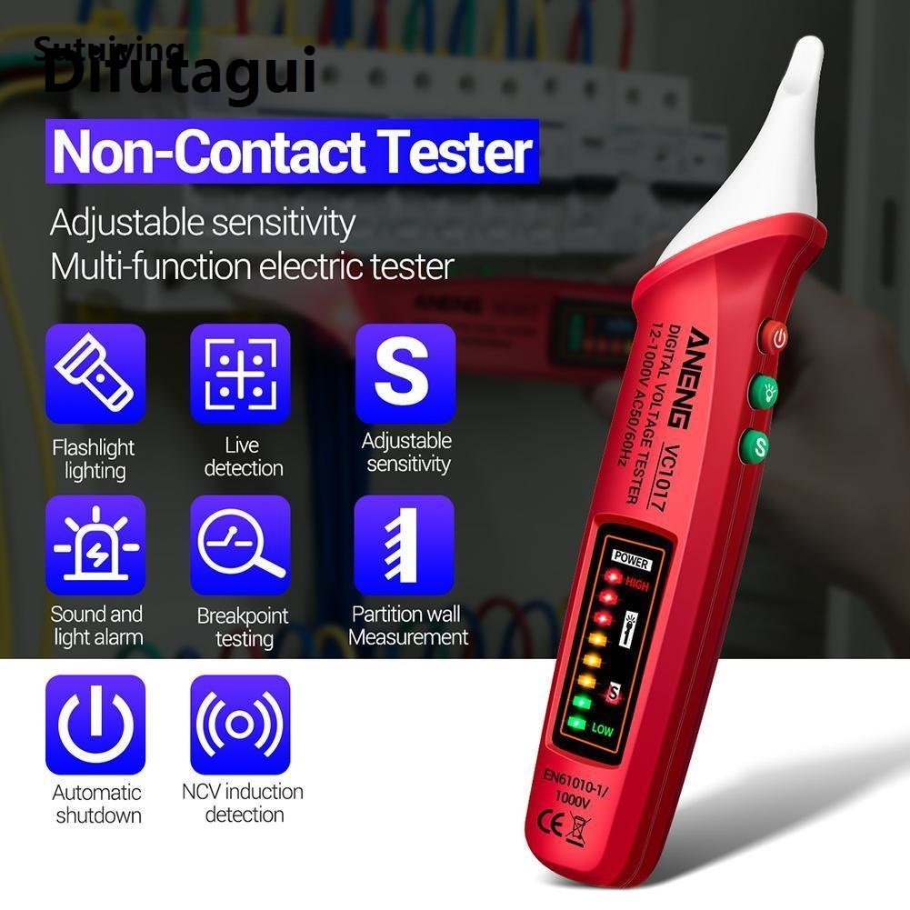 Difutagui Fifty percent discount Sutuiying Non-contact LED Electric Sensor Tester Pen Digital Voltage Meter Hot Selling Detector Power Factor Electric Energy Ammeter Voltmeter