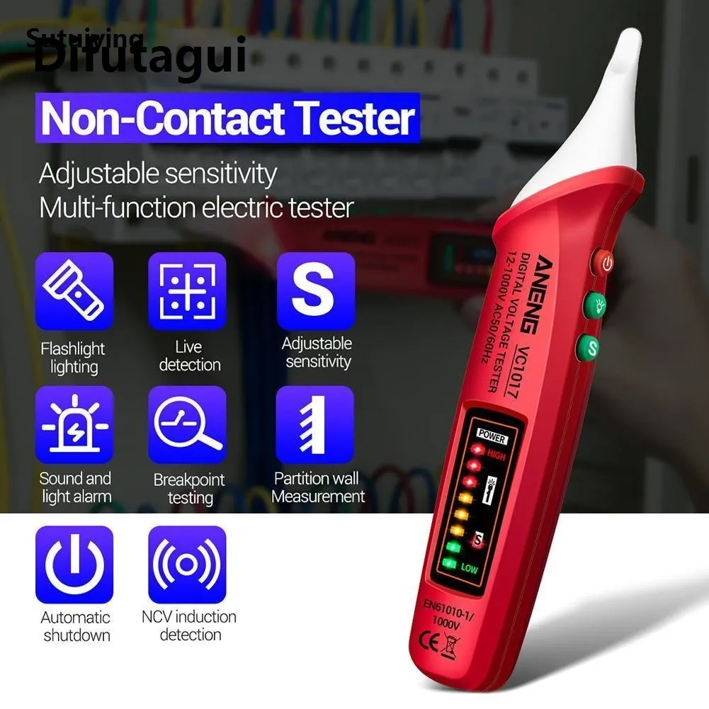 Difutagui Fifty percent discount Sutuiying Non-contact LED Electric Sensor Tester Pen Digital Voltage Meter Hot Selling Detector Power Factor Electric Energy Ammeter Voltmeter - image 1