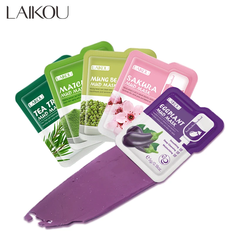 1 Sheet LAIKOU Mud Mask Clay Mask - Choose Your Preference Oil-Control | Deep Cleansing | Repairing Skincare
