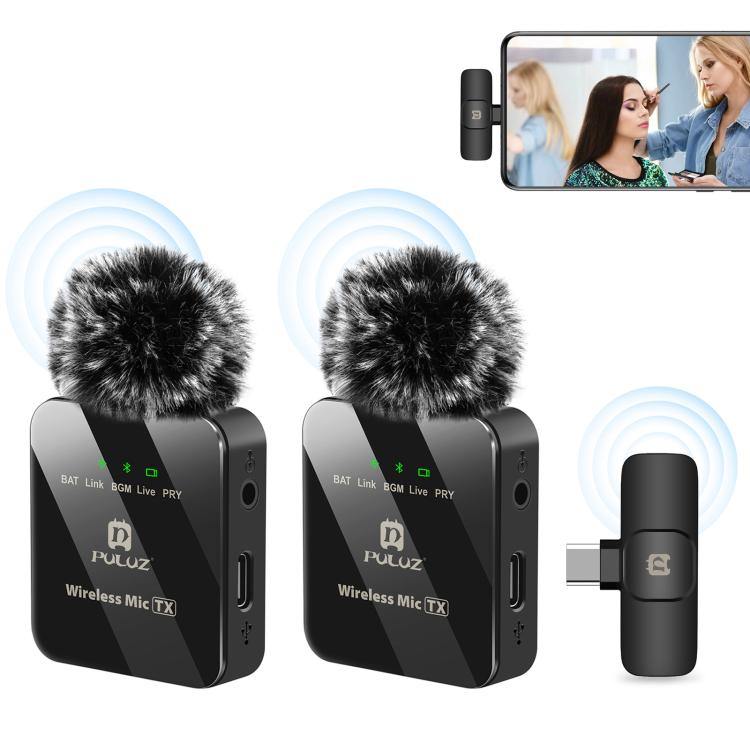 F11-2 Professional 3-in-1 Wireless Lavalier Microphone | Dual Transmitter Lapel Mic for iPhone, Android, DSLR Camera | ANC Noise Cancelling, Furry Windshield | Plug & Play for YouTube & TikTok