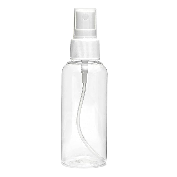 Plastic Refillable Spray Empty Bottle For Home Office Car Travel Cleaning, Fine Mist 50Ml (Transparent)