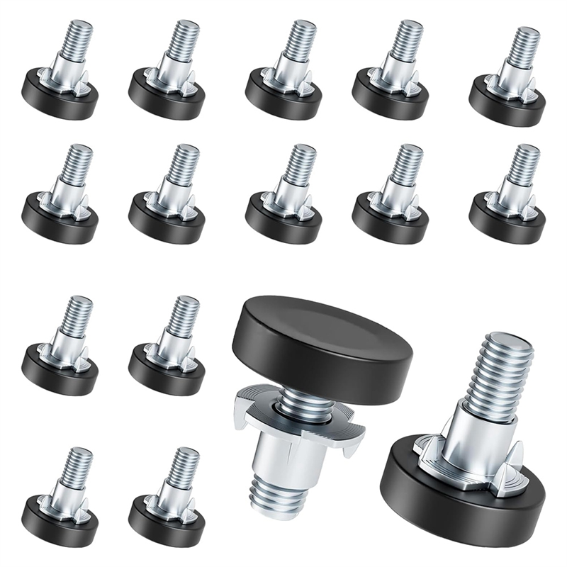 JAERBEE 1/4 Inch Thread Leveling Feet, 16 PCS Furniture Levelers with T-Nuts, Adjustable Furniture Feet Threaded Screw in