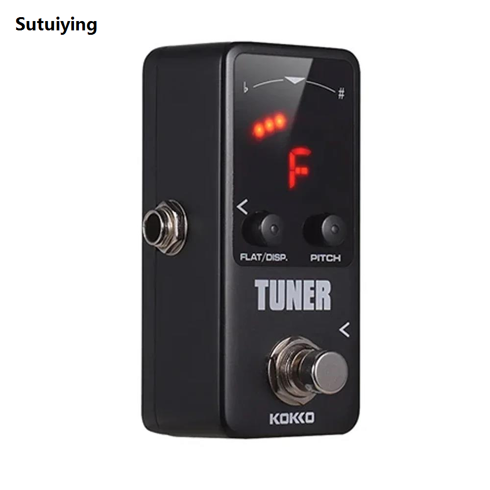 Sutuiying KOKKO Tuner Mini Electric Guitar Tuner Effect Pedal with LED Display Fashion True Bypass Guitar Effects Pedal Instrument Accessories