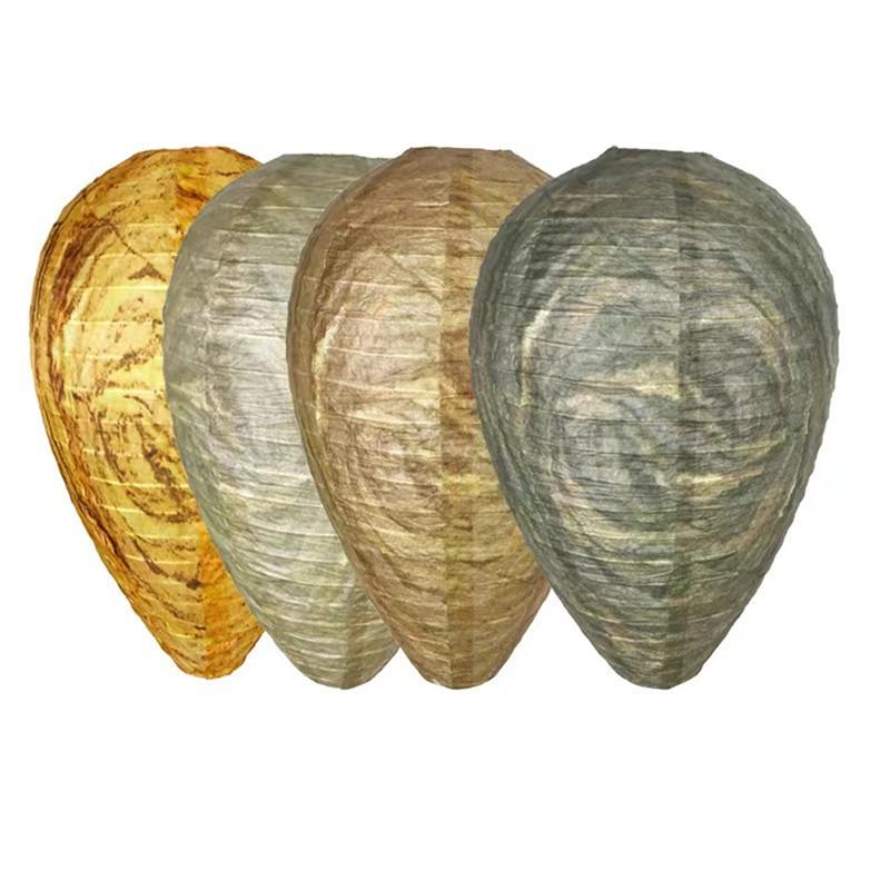 4 Pack Wasp Nest Decoy, Eco Friendly Hanging Wasp Repellent Wasp Trap,Natural Fake Wasp Nest Trap Bee Free Wasp Easy Install