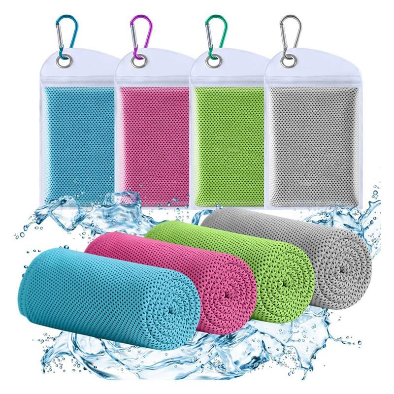 NAMUNY 4 Pack Cooling Towels for Neck and Face, Cooling Towels for Hot Weather, Yoga, Golf, Gym,Hiking & More Sports