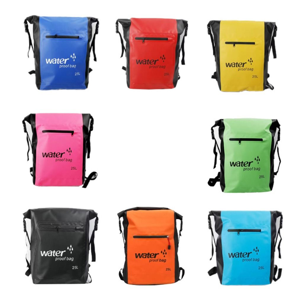 Outdoor Sack Dry Storage Bag Waterproof Dry Bag Large Capacity Rucksack Pack Swimming Backpack 25L PVC Water Floating Rafting Bucket Bag River Trekking