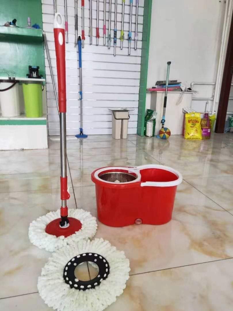 Easy Magic Floor Cleaning 360° Spin Bucket Mop Set With Dual Mop Heads And steel round