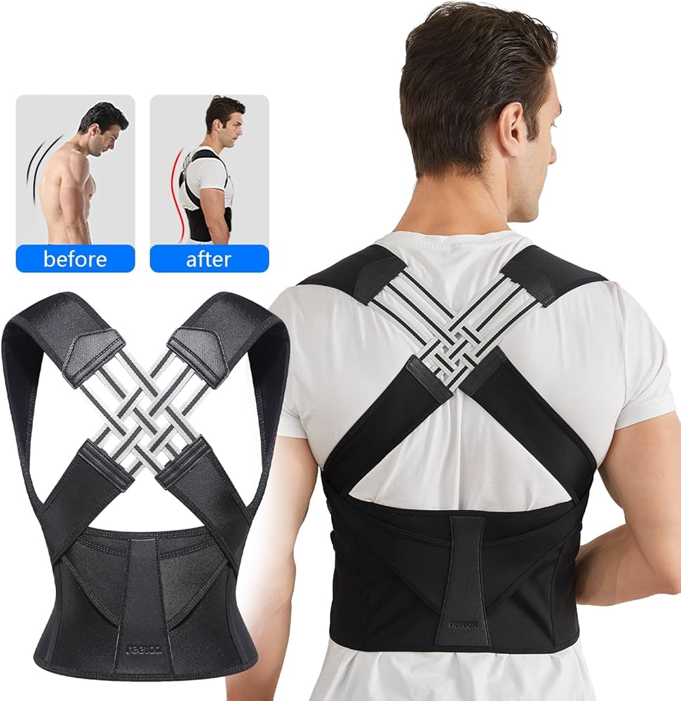Adjustable Back Posture Belt Office Home Gym Unisex, Back Posture Brace for Men and Women, Back Bracket Fully Adjustable and Comfortable Facture Posture Correct
