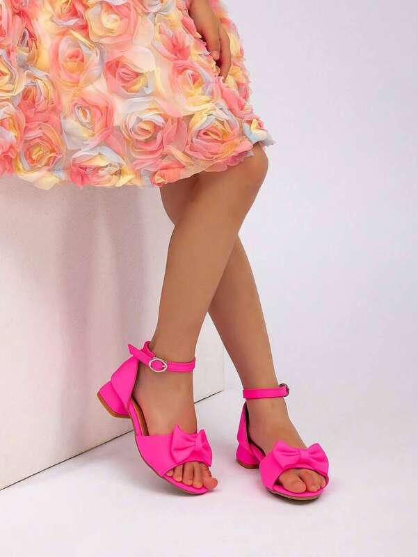 New Girls Cute Simple Lace Decorated High Heel Sandals, Summer