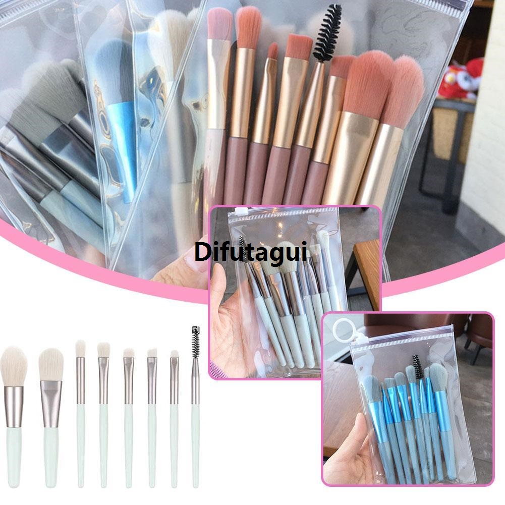 Difutagui 8Pcs/lot Mini Make-up Brush Set Ins Portable Travel Makeup Brush 2025 Eye Shadow Foundation Refresh Hand Soft Hair Beauty Tool