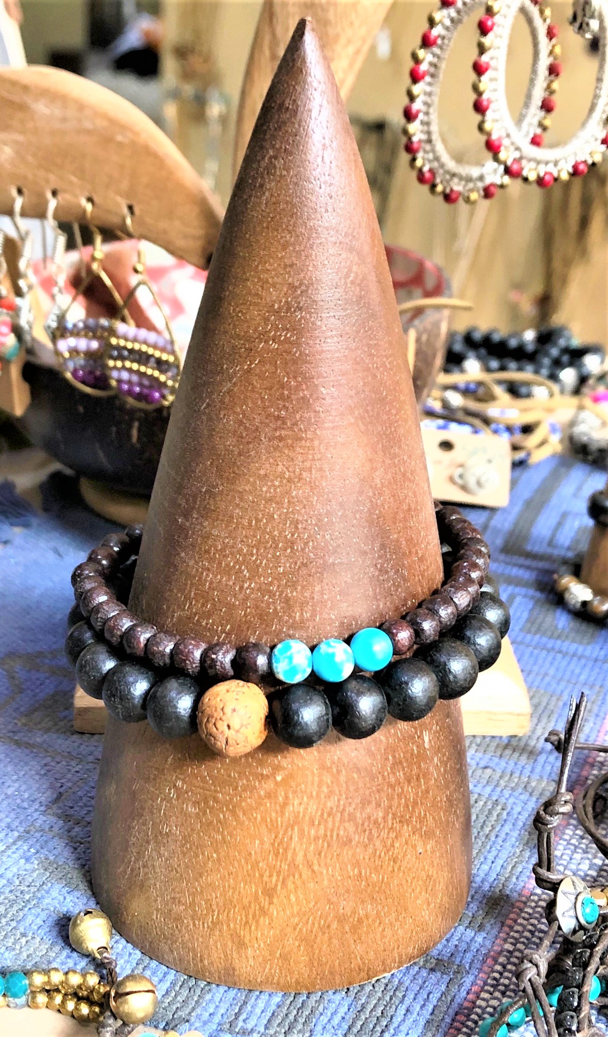Handmade Wooden Bracelets 2pcs Set for Men