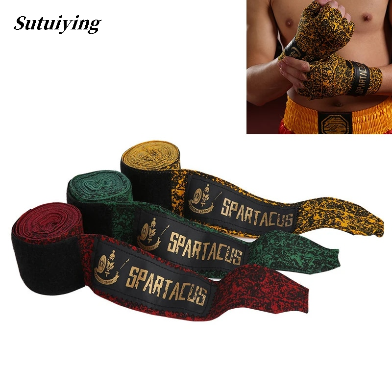 Sutuiying 1 Pair Professional Boxing Handguard Bandage Woolen High Elastic Sanda Taekwondo Hand Bandage