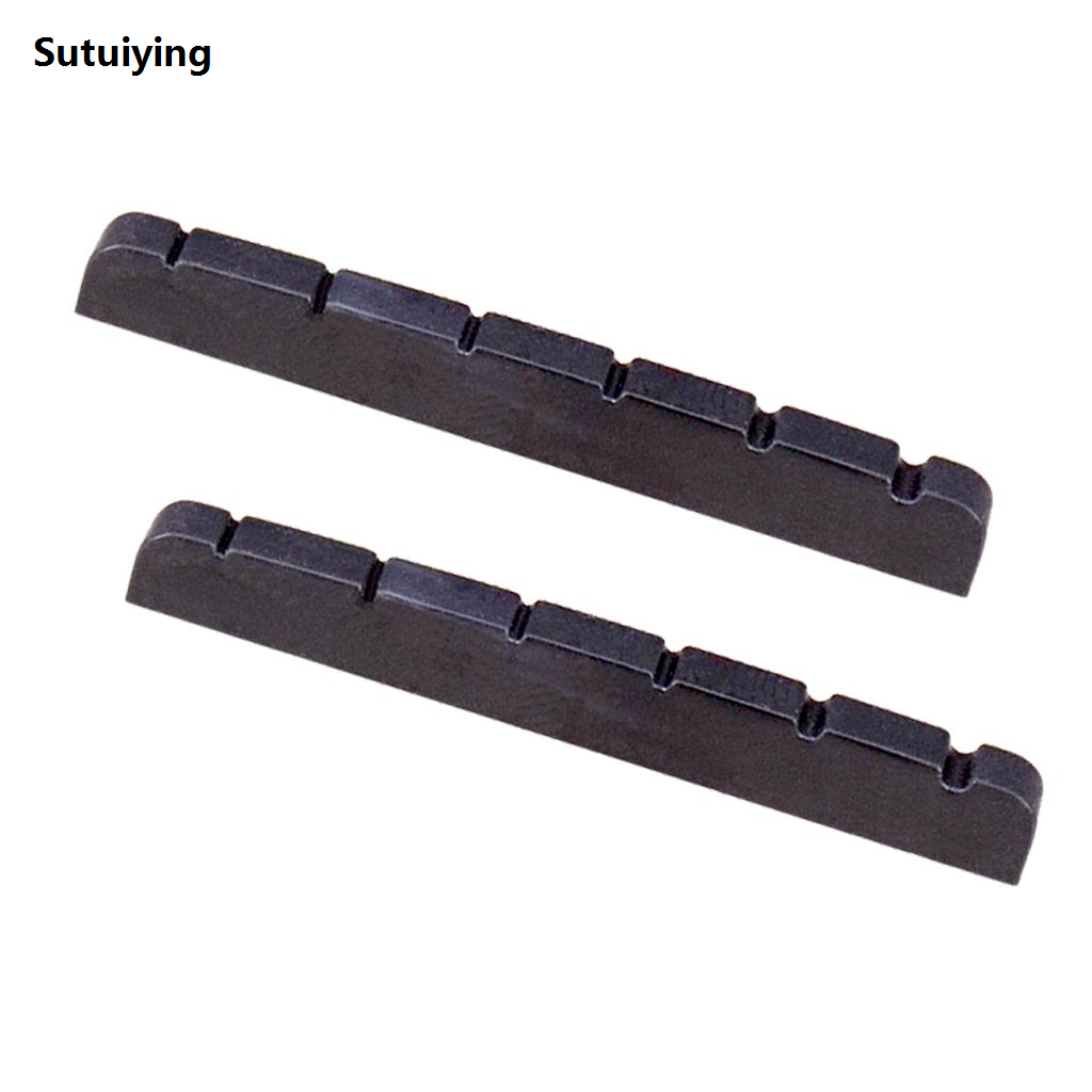 Sutuiying 2pcs 6 String Electric Guitar Nut Slotted for Fender ST Portable TL Style Guitar Replacement Guitar Parts Accessories