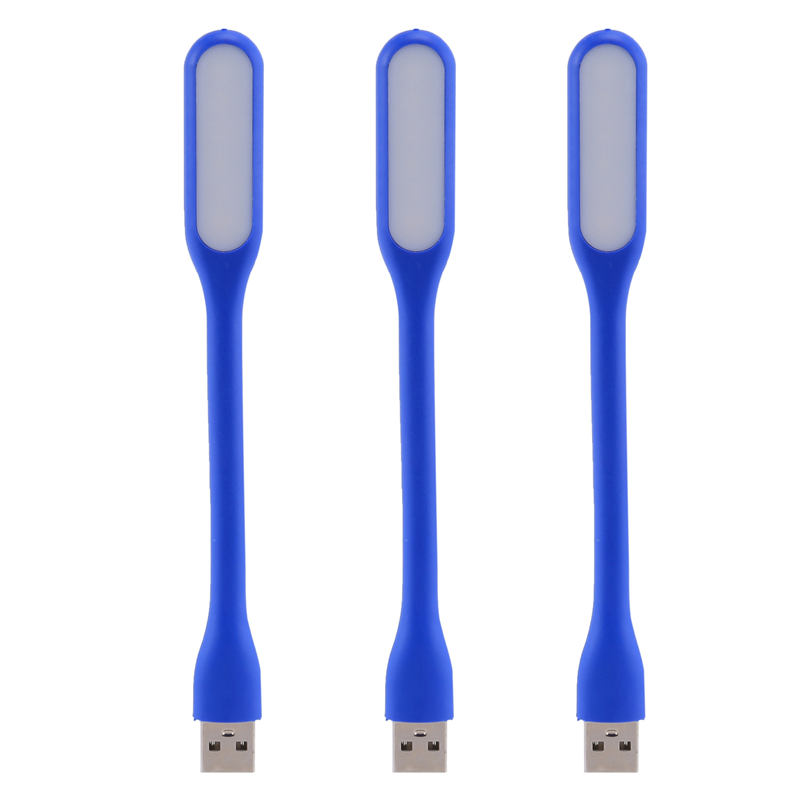 OUMERY 3X Flexible USB Portable Mini LED Lamp 5V 1.2W for Table Light Random Color