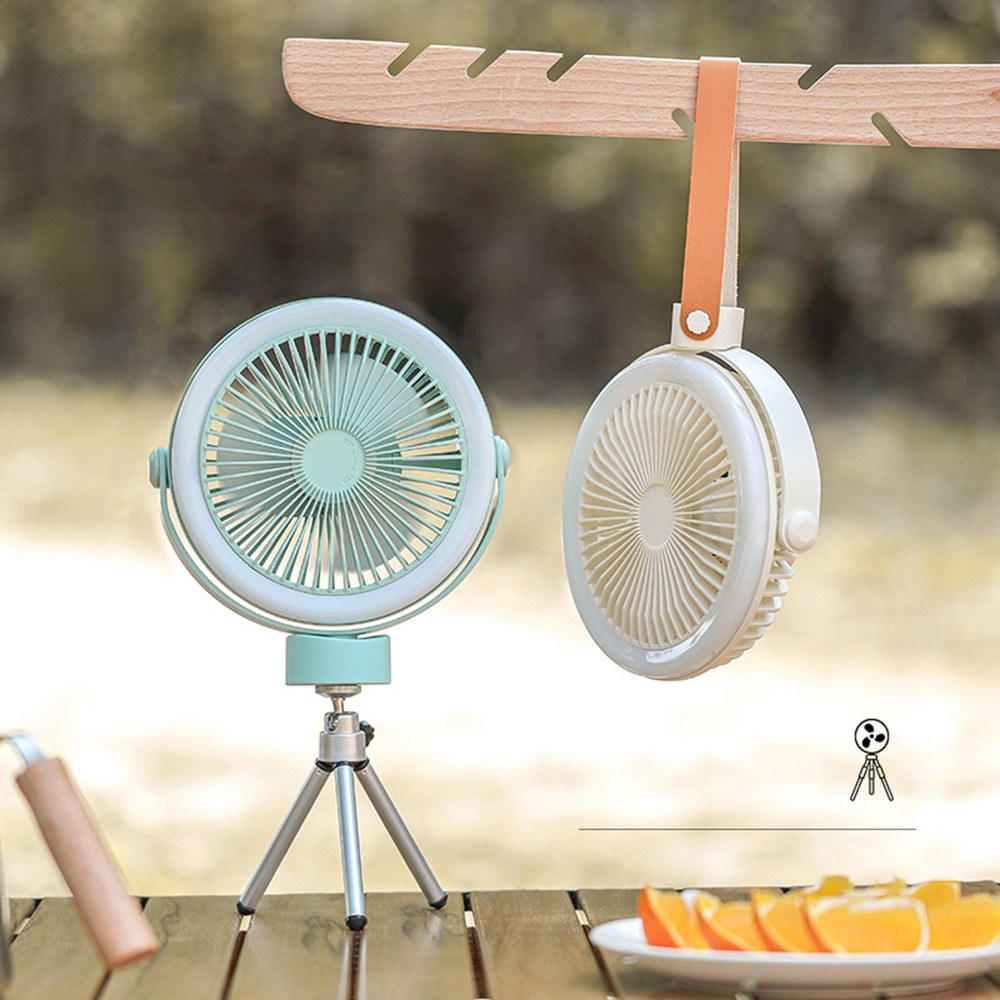 2400mah Rechargeable Battery Camping Fan and LED Light Portable USB with Lights Operated Tent for Hanging or Tabletop Use Car RV Outdoor Emergency Outage Hurricane Beige
