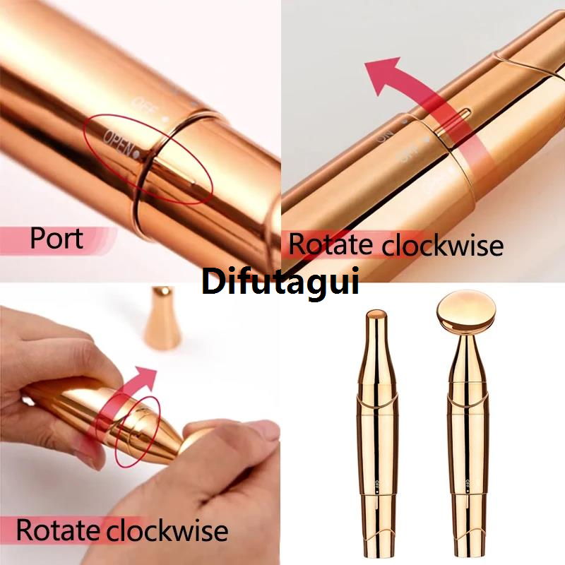 Difutagui Portable Instrument Massage Facial 1-in-2 Massage Facial Mini Electric Hot Selling Roller Anti-Aging Wrinkles Dark Circles Bag Face Slimming Device Eyes