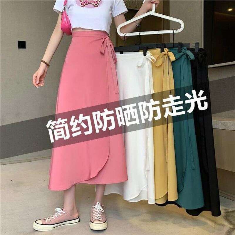 One piece half length skirt, 2025 summer new style, UV resistant, sun shading, cycling, leg covering long skirt