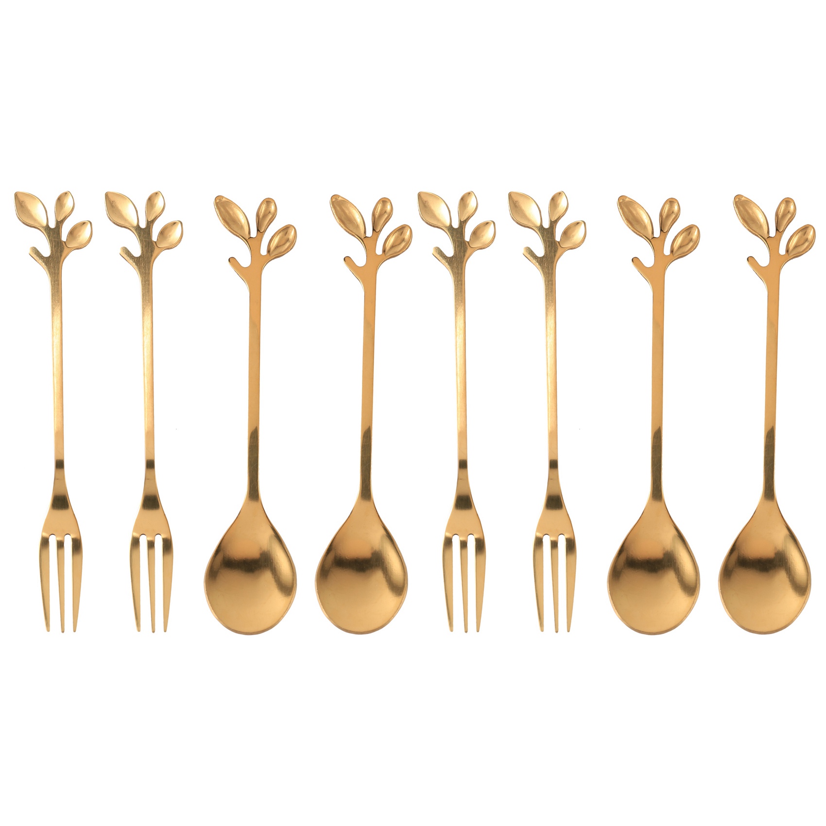 fasdaga Tableware Coffee Spoon Fork,8 Pack(4 Spoons 4 Forks) Little Demitasse Espresso Spoon