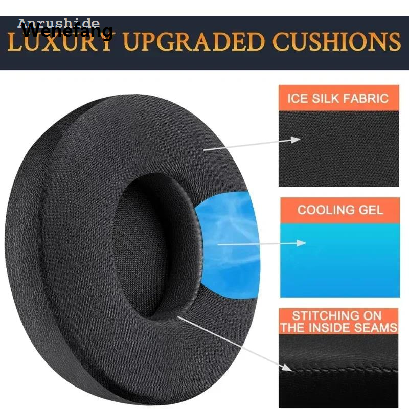 Wenefang Anrushide 1 Pair Cooling Gel Replacement Ear Pads Cushions for Beats Profesional Solo 2 Solo 3 Wireless Headphones Solo2 Solo3 Earpads