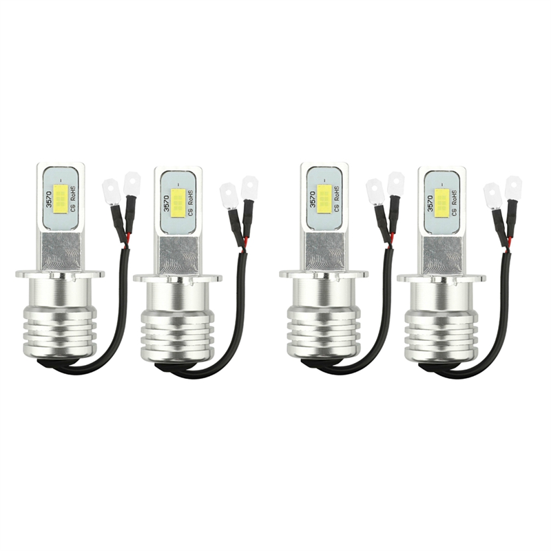 FORIDE 4X H3 Super Bright -LED Headlight Kit 100W 10000LM Fog DRL Bulbs 6000K White