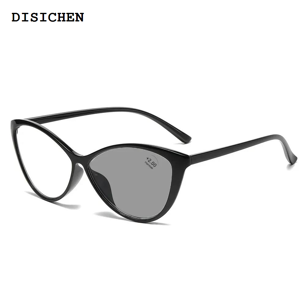 DISICHEN Hot Selling New Vintage Photochromic Eyeglasses Large Frame Cat Eye Reading Glasses Blue Light Blocking Eye Protection Presbyopia Eyewear