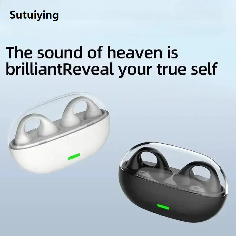 Sutuiying S22 Earclip Wireless Bluetooth Headset OWS Touch Light Mini High Portable Quality Earplugs Anti Sweat HD Sound Stereo Universal Headset
