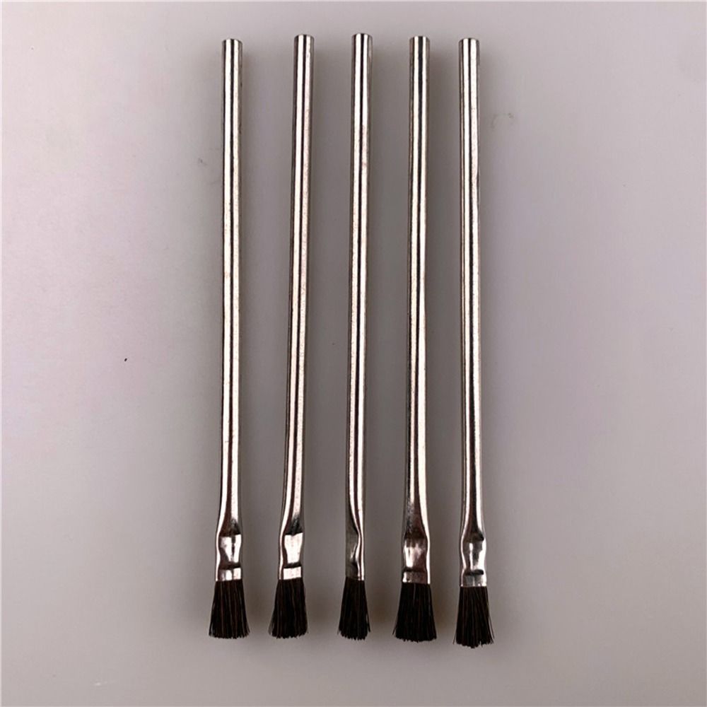 Soft Horse Hair Bristles Cleaning Brush Tin Handle Silver Epoxy Wood Glue Brush Tin Handles Acid Brush Home, School, Shop