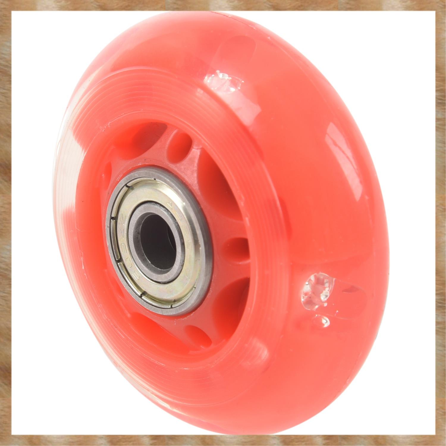 Kqueebee 1 Pair 8mm Dia 608ZZ Bearing Inline Scooter Skating Skate Wheel Red