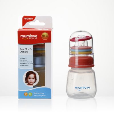Mumlove Best Mum's Options 80ml/3oz BPA-Free PP Baby Feeding Bottle with Food Grade Material and Multi-Color Spout
