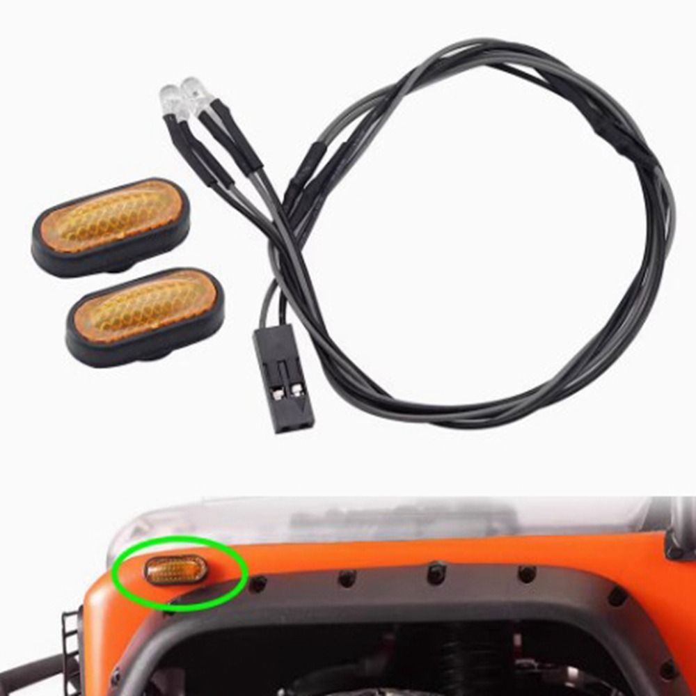 New 1/8 1/10 1/14 Rc Crawler Car Turn Signal Trailer Truck Motorcycle Light 3 Colors Parts Accessories Universal Brake Lights Plastic Turn Signals for 1 Pair For Traxxas Trx4 D90 D110 Rc4wd Scx10 90046 TAMIYA 90053