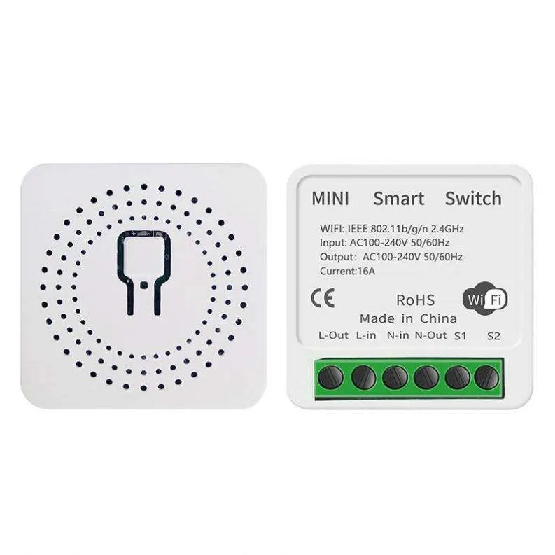 Tuya 16A Mini WiFi Smart Switch Module 220V Max Voltage Way Control Relay Timer Alexa Google Home Wireless Automation