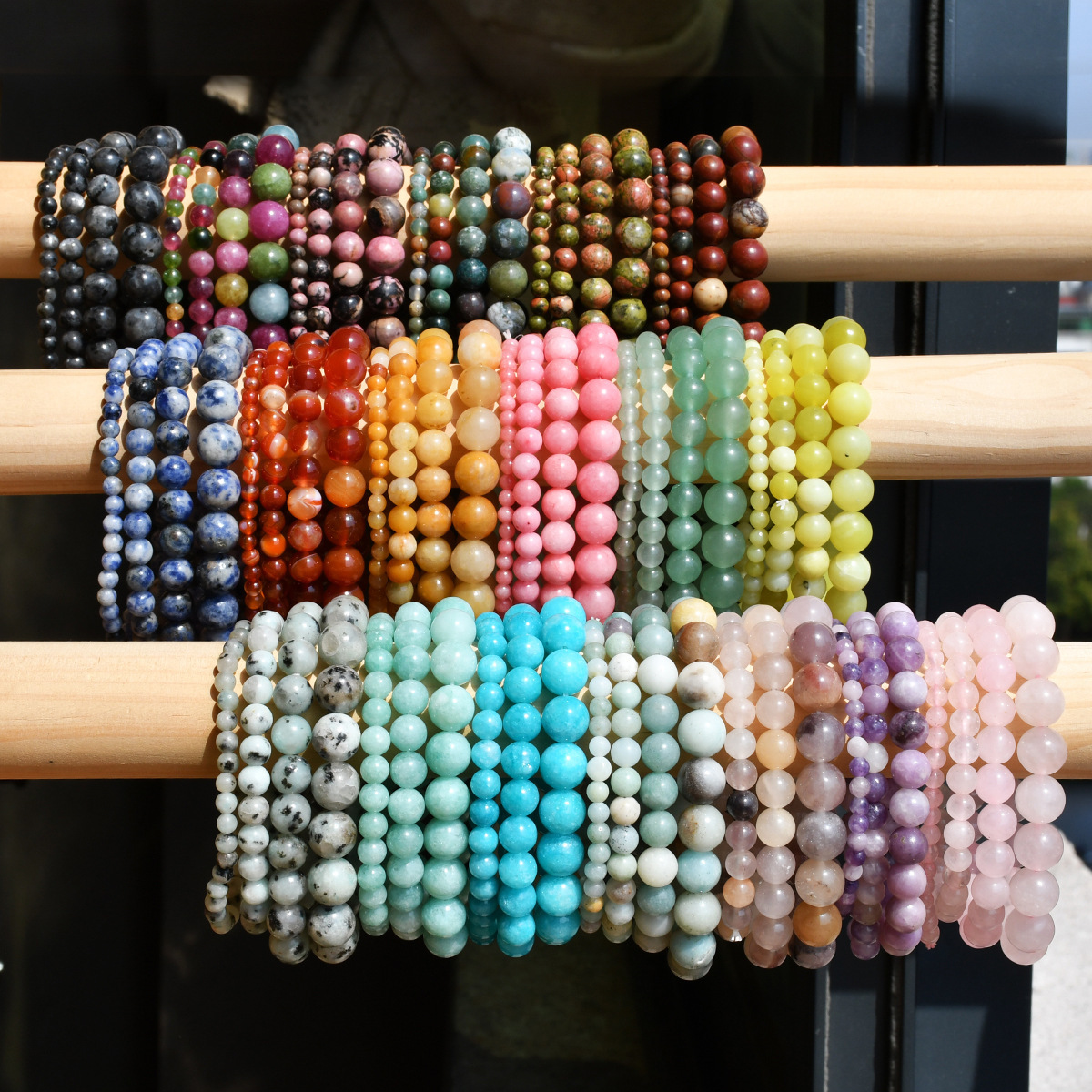 【New arrivals】Handmade Beaded Natural Bracelet Women's Summer All-match Color Tourmaline Powder Crystal