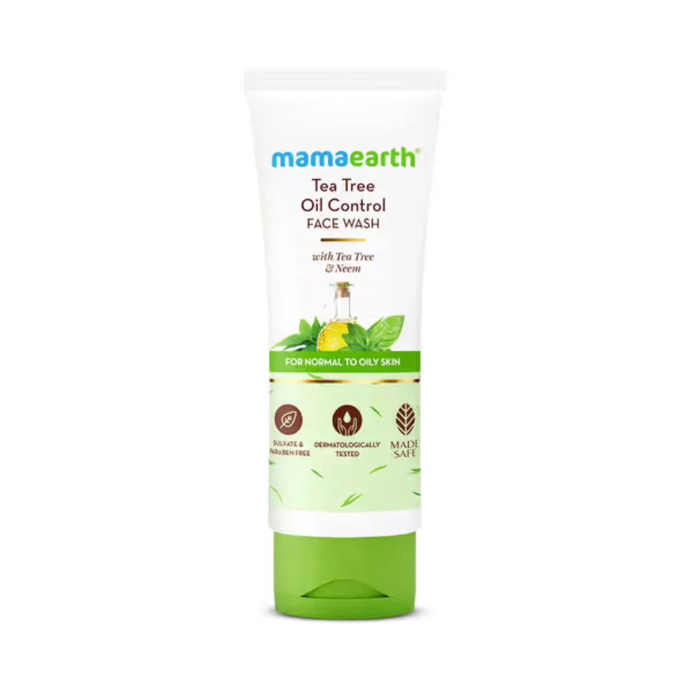 Mamaearth Tea Tree Face Wash for Oily And Acne-Prone Skin 100 Ml Natural Ingredients Skincare Face Cleanser