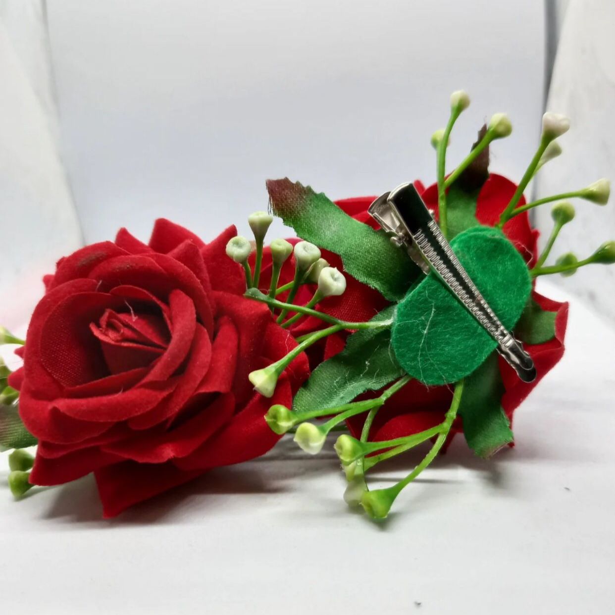 Rose Pin Hair Clip For Women (Pack Of 2 Roses)