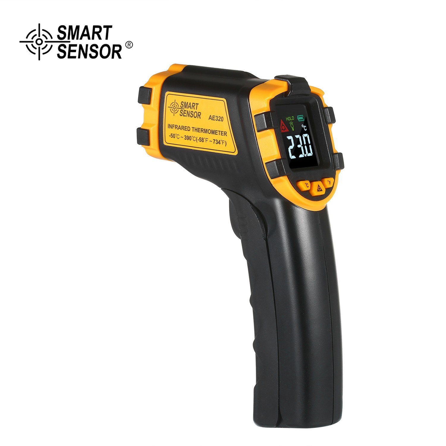 SMART SENSOR -50～390℃ 12:1 Mini Handheld Digital Non-contact IR Infrared Thermometer