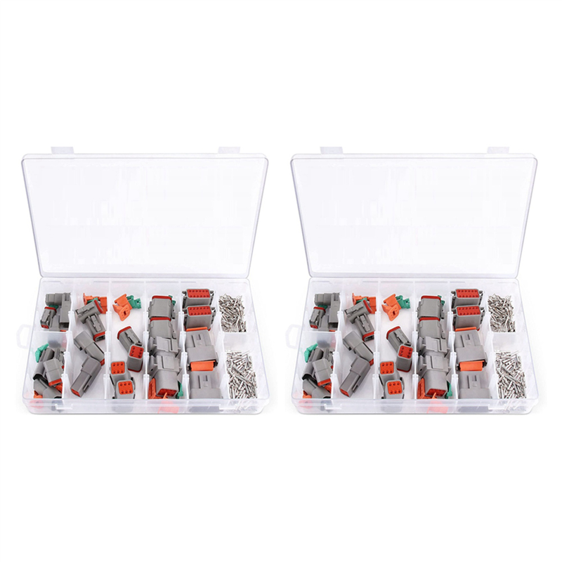 OUMERY Electrical Wire Connector Plug, 2 Sets 2 3 4 6 8 12 Pin for Deutsch DT Connector Assortment Kit