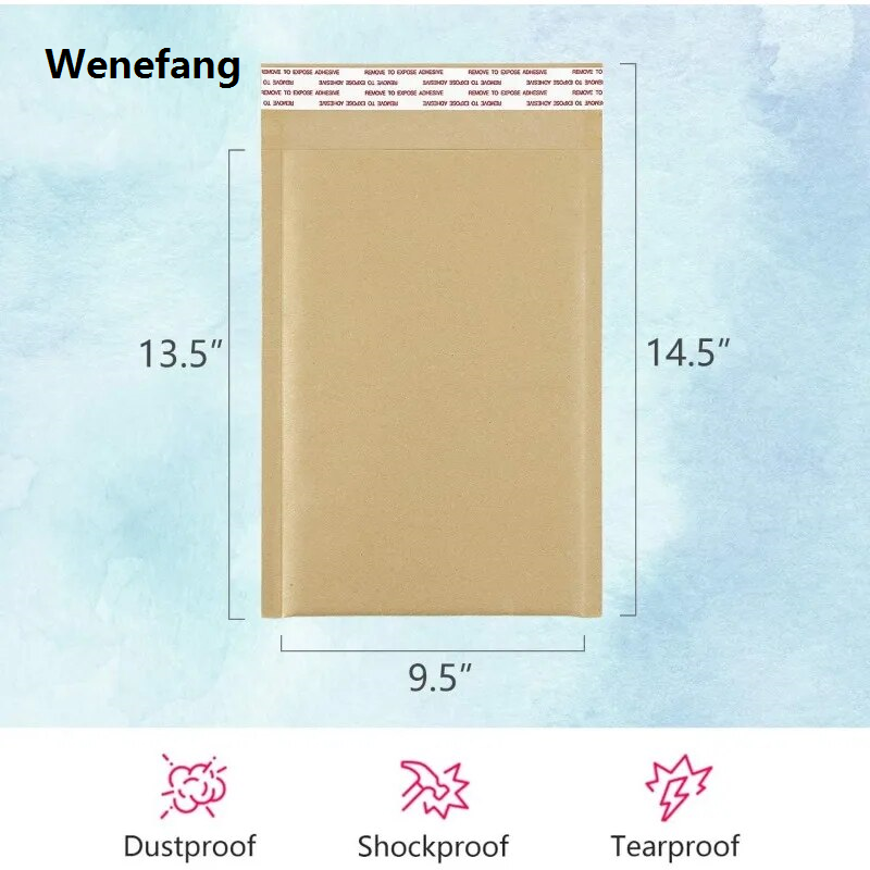 Wenefang bubble wrap 50 Pcs Natural Brown Bubble Mailers Kraft Paper Cushion Padded Envelopes Shipping Bags with Peel and Seal for Mailing