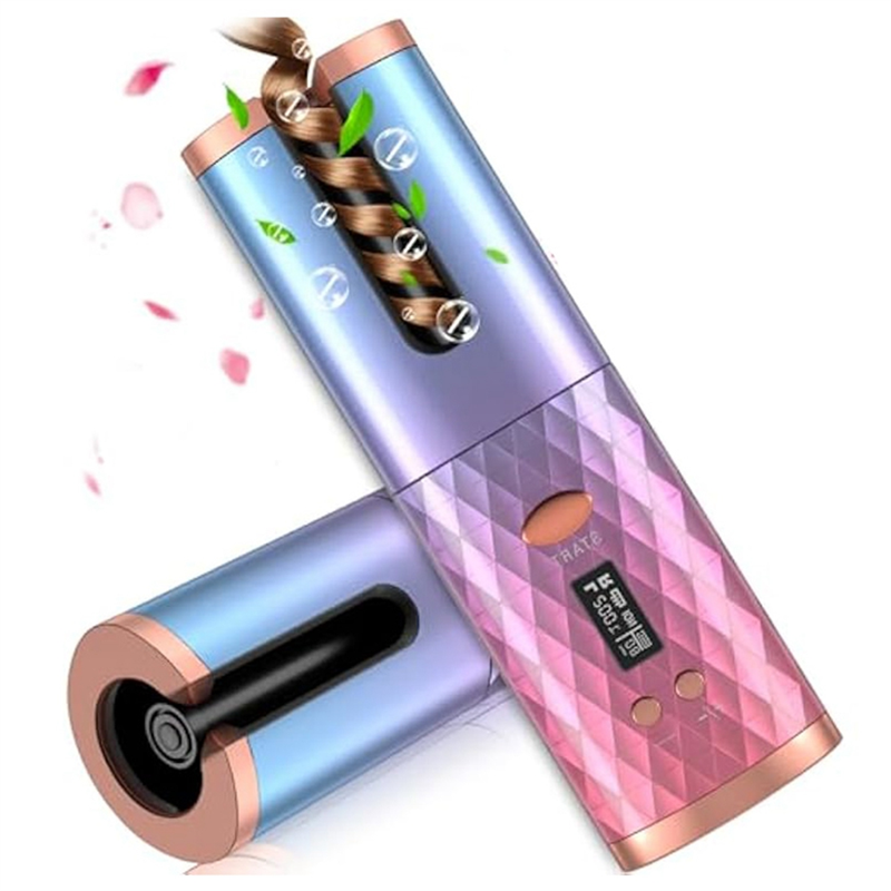 Automatic Curling Iron, Cordless Auto Hair Curler Portable Rotating Curling Wave Wand Auto Shut Off ABS