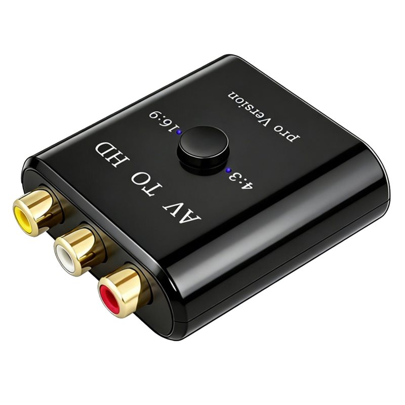 AV to -Compatible Converter CVBS L/R Video Box Supports NTSC PAL Composite Input to -Compatible