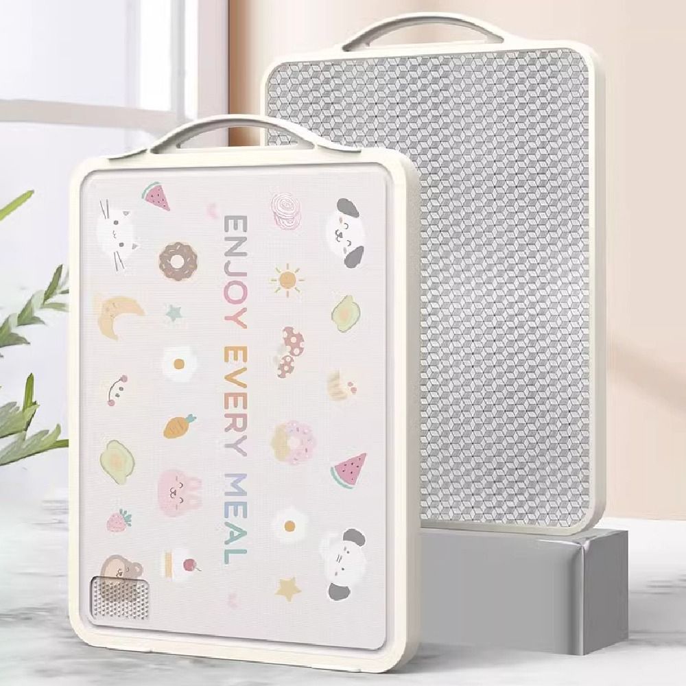 Practical Anti-Mold Double-sided Cutting Board Non-sticky Cartoon Kitchen Chopping Block with Handle Odor-Free Antibacterial Chopping Board Meat Cutting