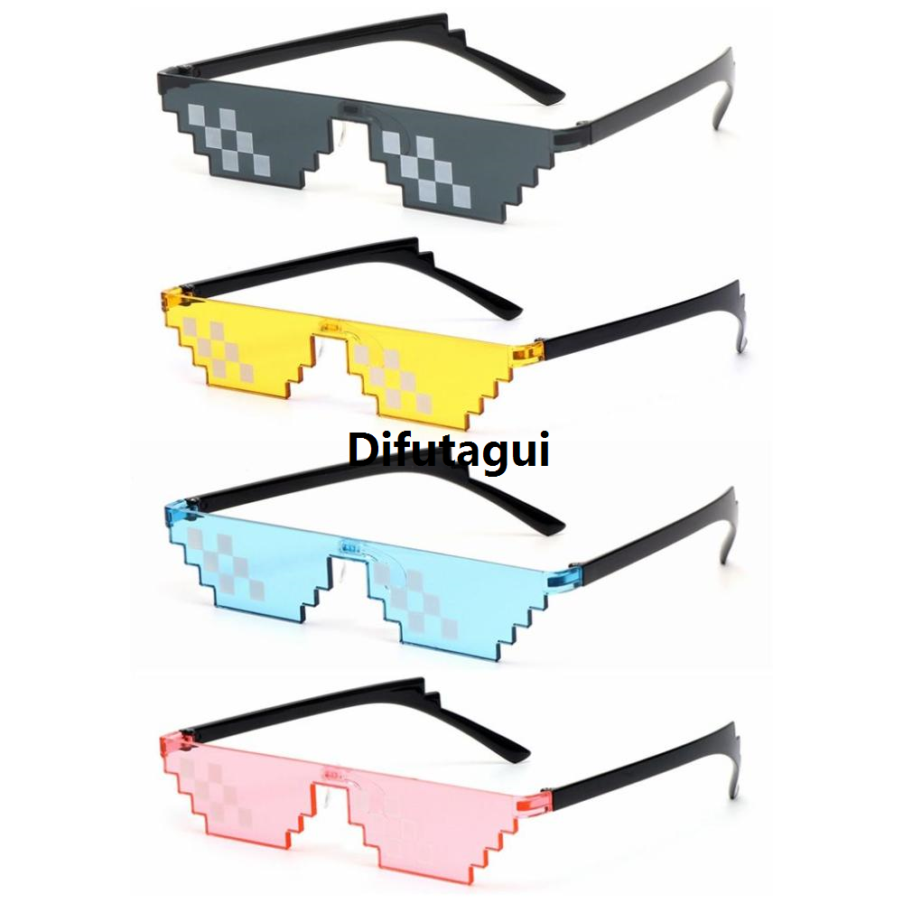 Difutagui 2025 New Funny Mosaic Sunglasses, Thug Life Sunglasses, Retro Gamer 2025 Robot Sunglasses Birthday Party Cosplay Favors for Men Women